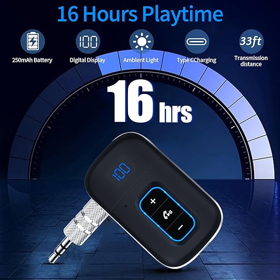 Receptor Bluetooth Coche Adaptador Jack 3.5mm Aux